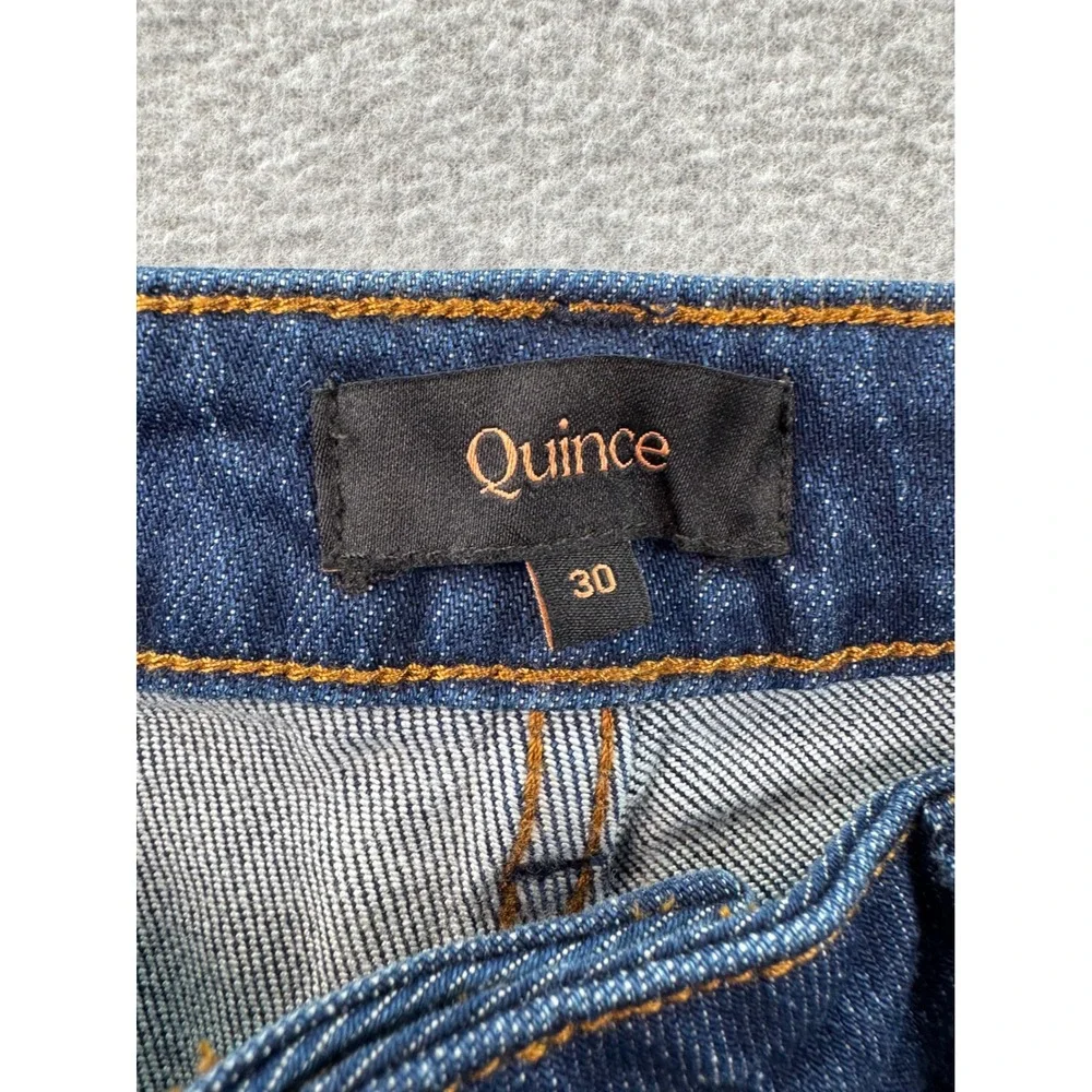 Quince Bella Stretch Relaxed Straight Jeans Stormy Blue Organic Cotton Tencel 30